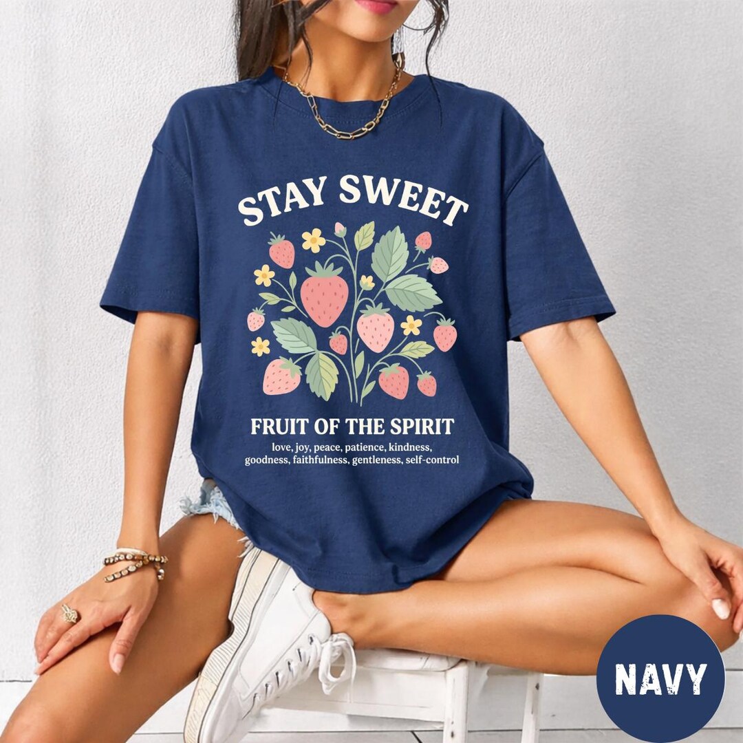 Boho Christian Strawberry Shirt, Fruits of the Spirit Bible Verse Shirt ...