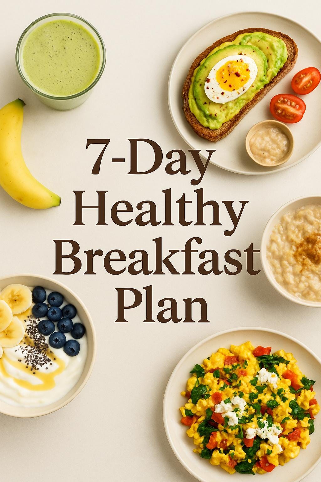 7-day Healthy Breakfast Plan . Printable Meal Prep Cards .weekly ...