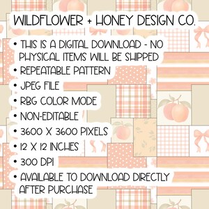 Peach Patchwork Seamless Pattern | (Digital Download) image 5