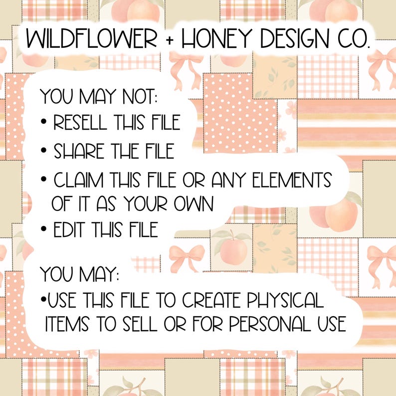 Peach Patchwork Seamless Pattern | (Digital Download) image 6
