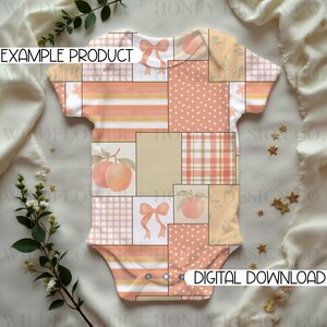 Peach Patchwork Seamless Pattern | (Digital Download) image 3