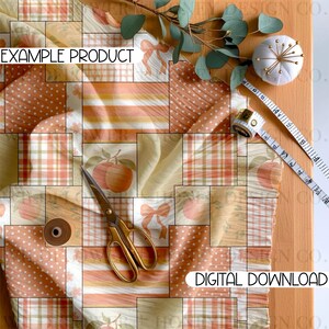Peach Patchwork Seamless Pattern | (Digital Download) image 4