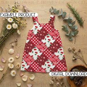 Cherry Patchwork Seamless Pattern | (Digital Download) image 2