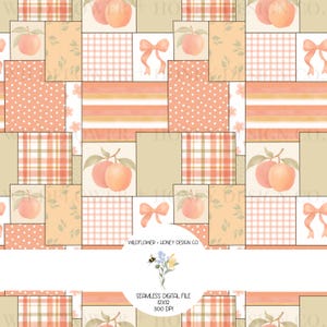 Pfirsich Patchwork Nahtlose Muster | (Digitaler Download)