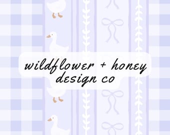 Coquette Goose Seamless Pattern, Purple Stripes (Digital Paper)