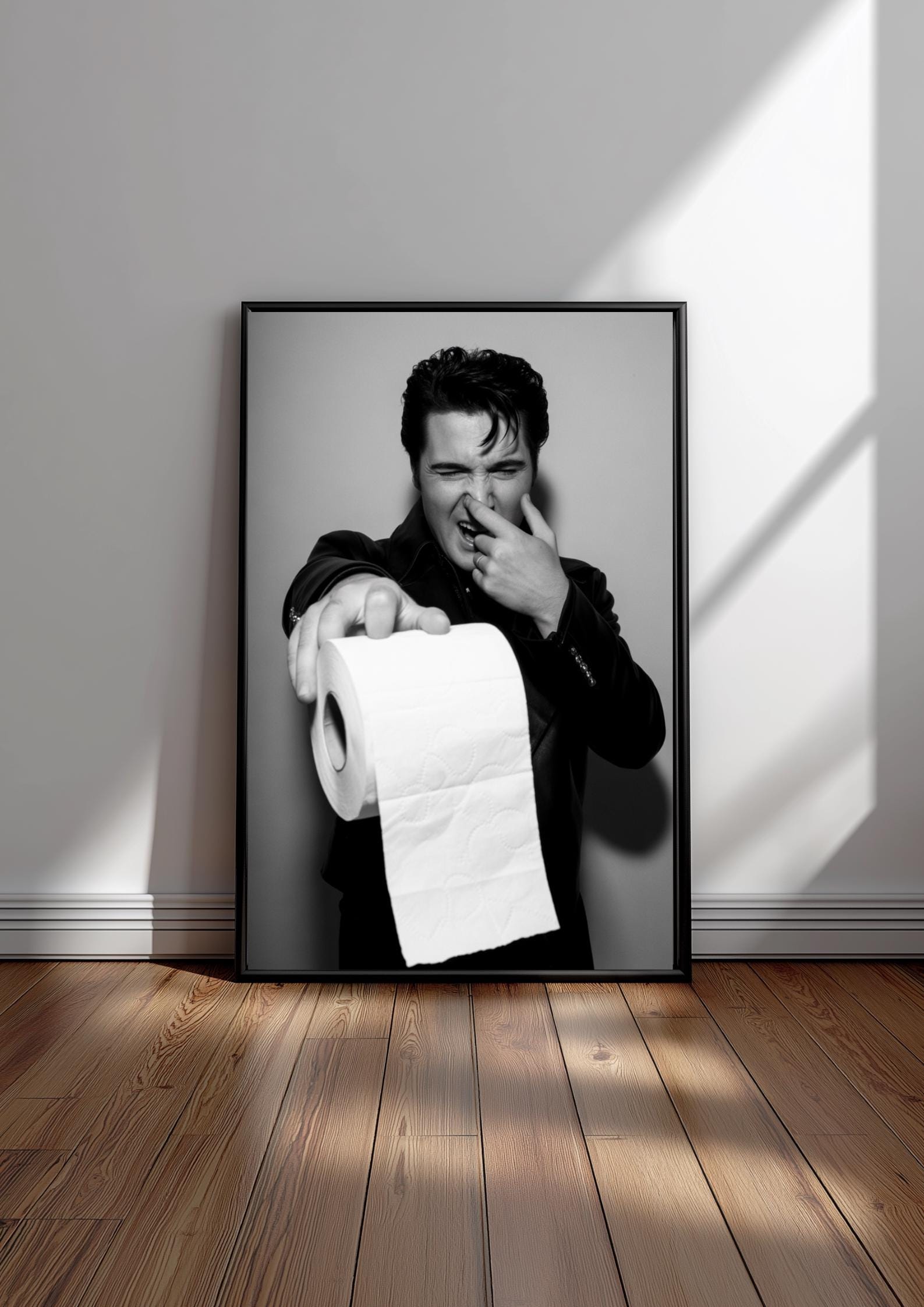 Discover Elvis Presley Bathroom Wall Art Print - Black And White Elvis Poster - Funny Bathroom Decor