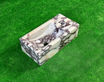 Handcrafted Calacatta Viola Marble Sink – Italian Stone Bathroom Basin