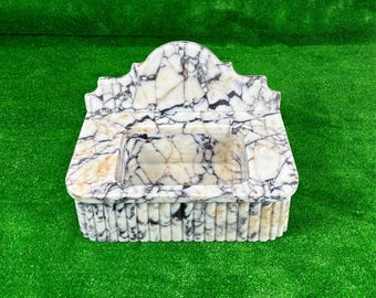 Calacatta Viola Marble Sink with Backsplash, Luxury Wall-Mount Basin, DDP Shipping