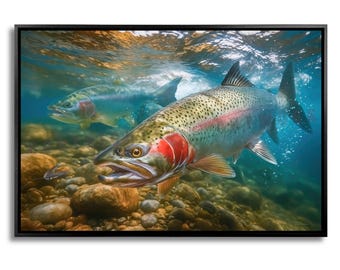 Steelhead Return Fly Fishing Gamefish Angling Art Print