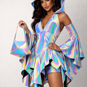 green emerald velvet dress Metallic Energy Mini Party Dress main image 0
