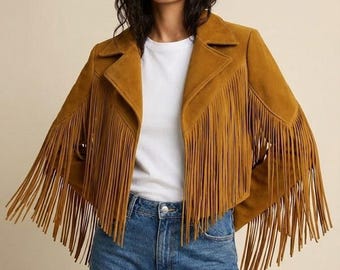 カウガールウエスタンバックスキンブラックスエードレザーフリンジ