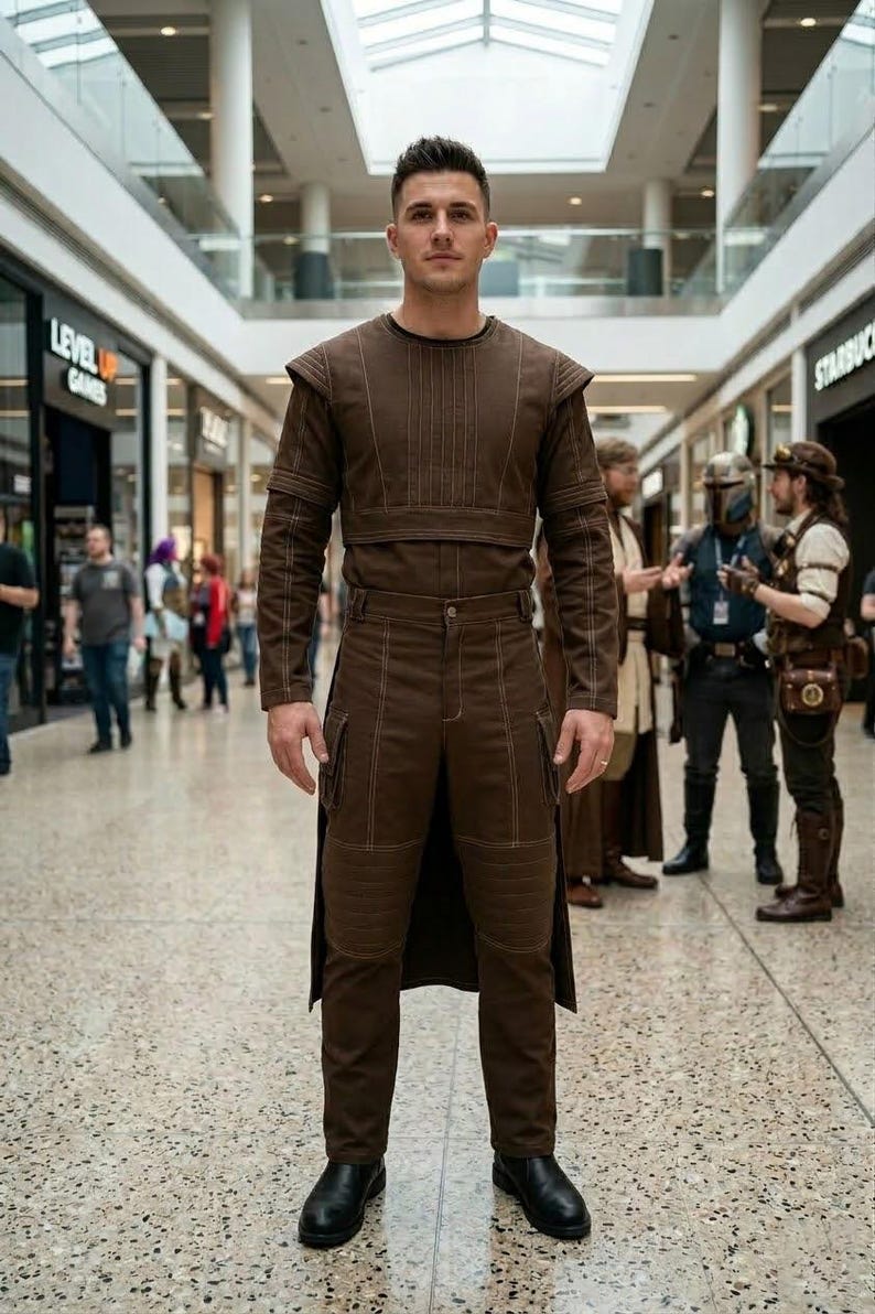 Handmade Mandalorian Inspired Brown Boba Fett Costume | Bounty Hunter Star Wars Cosplay image 1