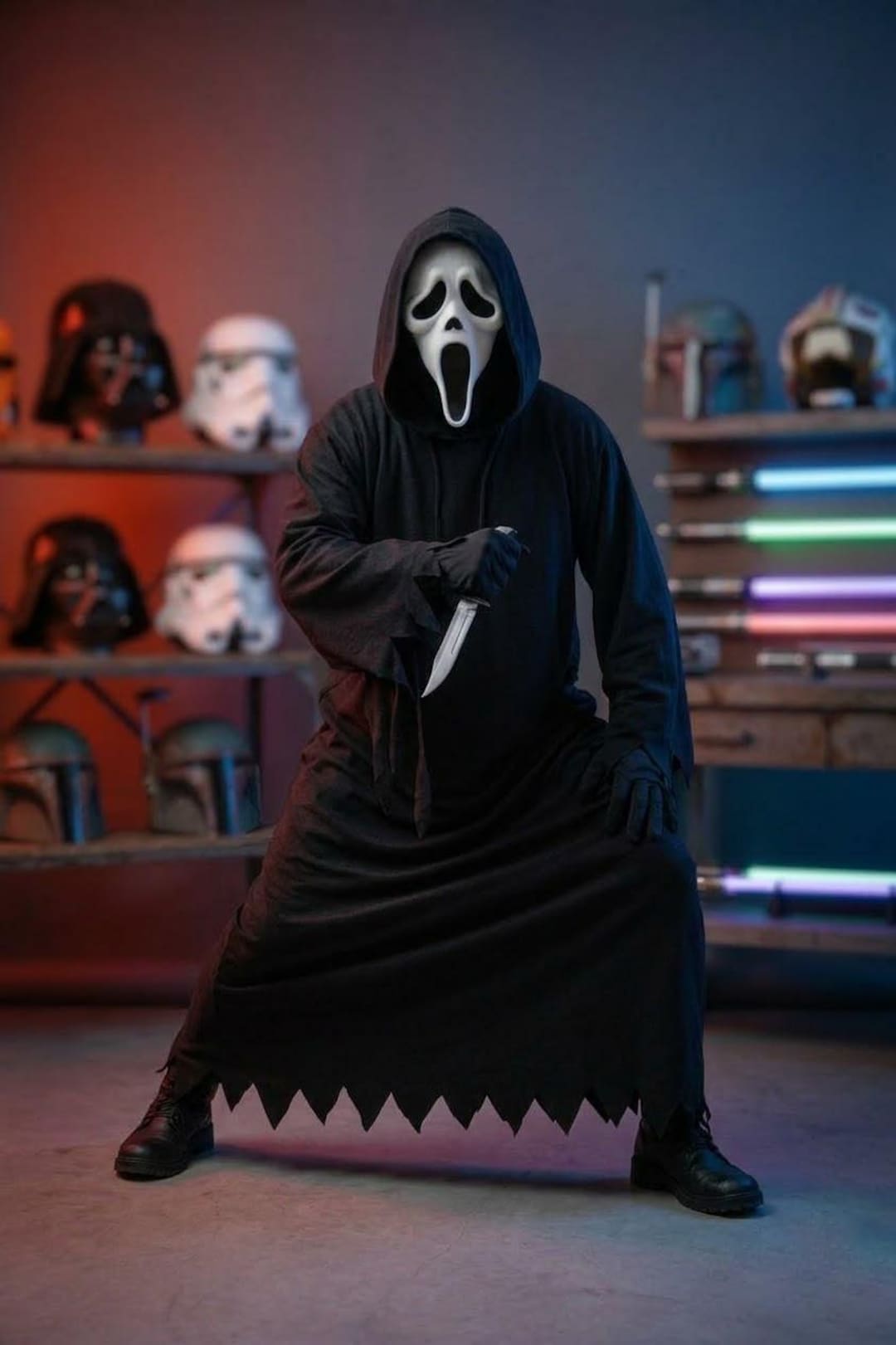 Slasher Robe Scream Ghostface Cosplay Costume | Horror Movie Halloween Robe With ...