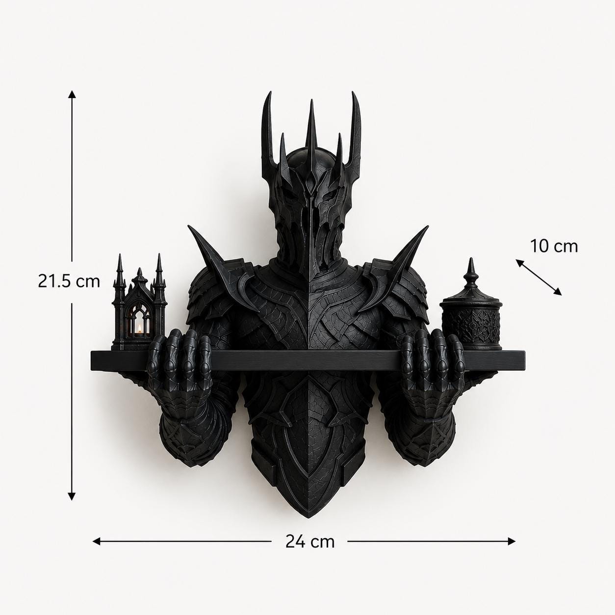 Dark Lord Armor Wall Shelf, Gothic Fantasy Wall Shelf, Dark Lord ...