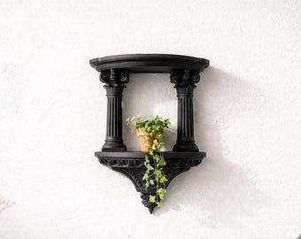 Tempelvägghylla Kolumnpiedestal, klassisk vägghylla, grekisk kolumndekor, 3D-tryckt vägghylla, barock heminredning