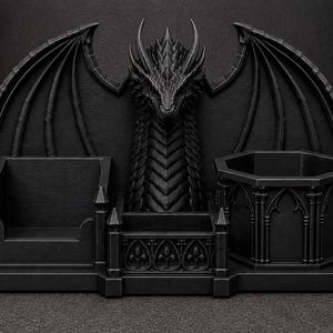 Gothic Dragon Desk Organizer, Fantasy Office Organizer, Dragon Pen Holder, Gothic Desk Storage, Medieval Desktop Decor, Arlesia