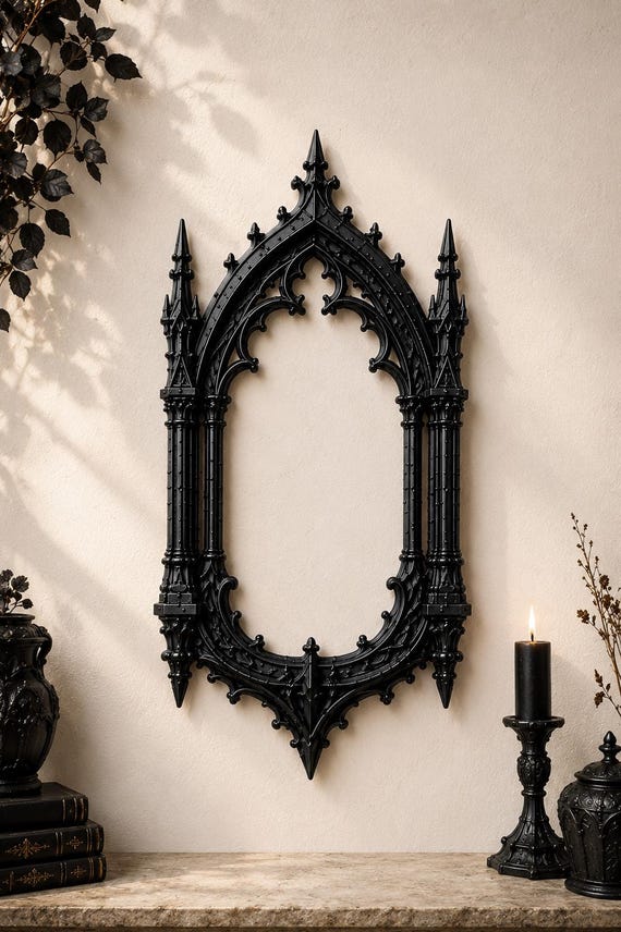 Gothic Cathedral Wall Frame, Ornate Gothic Picture Frame, Dark Academia Decor, Medieval Cathedral Wall Decor, Victorian Gothic Home Decor
