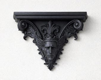 Gothic Wall Shelf, Dark Academia Decor, Baroque Corbel Shelf, Gothic Home Decor, Occult Wall Art, Floating Shelf, 3D Printed