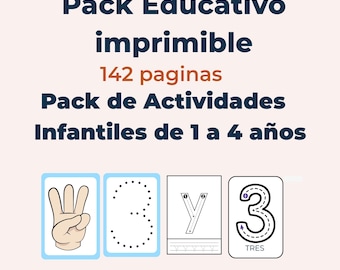 Printable Educational Pack in Spanish for Children 1-4 Years Old | Montessori Worksheets | Preschool & Homeschool Activities | Children's PDF | Download