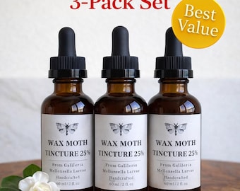 3-pack wasmottinctuur – 3 x 60 ml Galleria mellonella-extractvloeistofdruppels