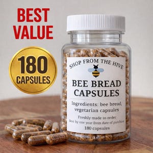 Råa bibrödkapslar • Fermenterat pollenpergatillskott (180 st)