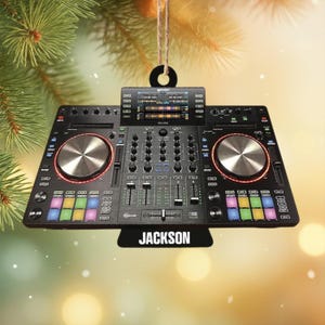 Custom Name DJ Mixer Christmas Ornament, Music Lover Gift