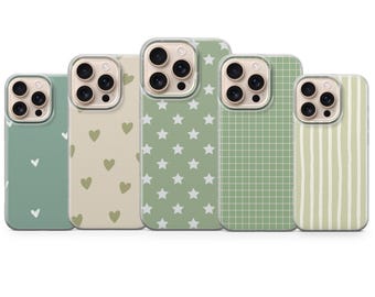 Sage Grün Handyhülle Neutral Minimalist Cover für iPhone 17 Pro Max 16e 15 14 13,Samsung S25 Ultra S24 FE A56 A16,Pixel 10 XL 9a 8 7