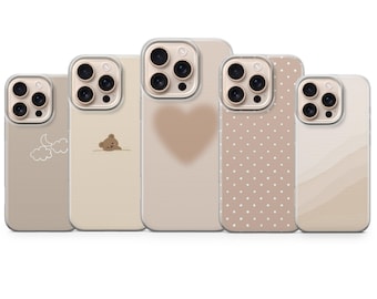 Minimalist Phone Case Simple Beige Cover for iPhone 17 Pro Max 16e 15 14 13,Samsung S25 Ultra S24 FE A56 A16,Pixel 10 XL 9a 8 7