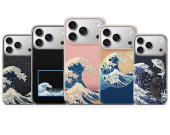 Japanese Wave Phone Case Kanagawa Wave Cover for iPhone 17 Pro Max, 16e, 15, 14, 13 & Samsung S26 Ultra, S25 FE, A57, A56, Pixel 10, 9A