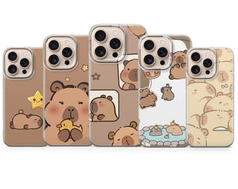 Capybara Phone Case Relax Chill Animal Cover for iPhone 17 Pro Max, 16e, 15, 14, 13 & Samsung S25 Ultra,S24 FE, A56, A16,Pixel 10 XL,9a, 8,7