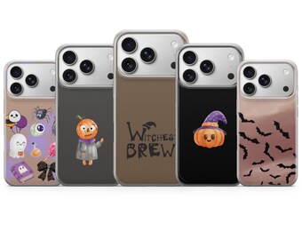 Halloween Phone Case Spooky Ghost Cover for iPhone 17 Pro Max, 16e, 15, 14, 13 & Samsung S26 Ultra, S25 FE, A57, A56, Pixel 10, 9A