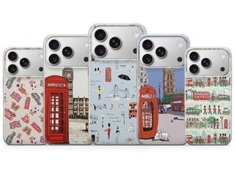 London Phone Case British red Cover for iPhone 17 Pro Max, 16e, 15, 14, 13 & Samsung S26 Ultra, S25 FE, A57, A56, Pixel 10, 9A