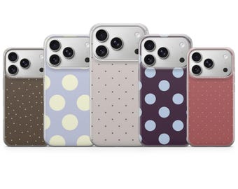 Polka Dot Phone Case Dalmation Spot Cover for iPhone 17 Pro Max, 16e, 15, 14, 13 & Samsung S26 Ultra, S25 FE, A57, A56, Pixel 10, 9A