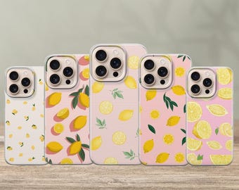 Lemon Phone Case Cute Citrus Fruits Cover for iPhone 17 Pro Max, 16e, 15, 14, 13 & Samsung S25 Ultra, S24 FE, A56, A16, Pixel 10 XL,9a, 8, 7