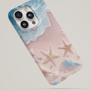 Sea shell Phone Case Ocean TOUGH Cover for iPhone 17 Pro Max, 16e, 15, 14, 13 & Samsung S26 Ultra, S25 FE, A57, A56, Pixel 10, 9A