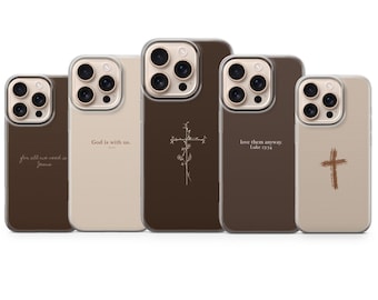 Christian Phone Case Bible Verse Scripture Cover for iPhone 17 Pro Max, 16e ,15,14,13,Samsung S25 Ultra,S24 FE,A56,A16,Pixel 10 XL,9a,8,7