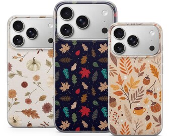 Leaves Phone Case Fall Cover for iPhone 17 Pro Max, 16e, 15, 14, 13 & Samsung S26 Ultra, S25 FE, A57, A56, Pixel 10, 9A