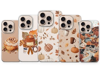 Autumn Phone Case Fall season Pumpkin Cover for iPhone 17 Pro Max,16e, 15, 14, 13 & Samsung S25 Ultra, S24 FE,A56, A16, Pixel 10 XL,9a, 8, 7