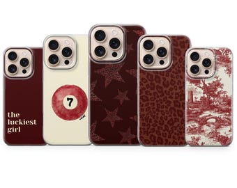 Trendy Burgundy Phone Case Red Cover for iPhone 17 Pro Max 16e 15 14 13,Samsung S25 Ultra S24 FE A56 A16,Pixel 10 XL 9a 8 7