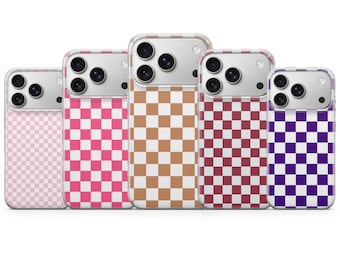 Checkered Phone Case Checker Cover for iPhone 17 Pro Max 16e 15 14 13,Samsung S25 Ultra S24 FE A56 A16,Pixel 10 XL 9a 8 7