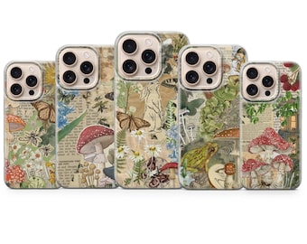 Cottagecore Handyhülle Natur Scrapbook für iPhone 17 Pro Max 16e 15 14 13,Samsung S25 Ultra S24 FE A56 A16,Pixel 10 XL 9a 8 7