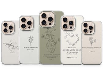 Christian Phone case Scripture Bible Verse Cover for iPhone 17 Pro Max, 16e , 15, 14, 13,Samsung S25 Ultra,S24 FE,A56,A16,Pixel 10 XL,9a,8,7