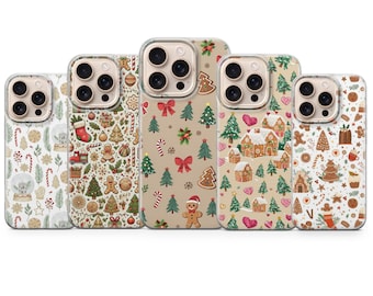 Gingerbread Christmas Phone Holiday Cookie Cover voor iPhone 17 Pro Max,16e,15,14, 13,Samsung S25 Ultra,S24 FE, A56,A16,Pixel 10 XL,9a,8,7
