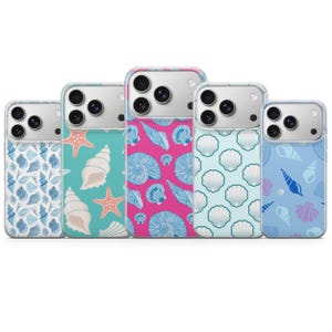 Sea Shell Phone Case Ocean Beachy Nautical Cover for iPhone 17 Pro Max, 16e, 15, 14, 13, Samsung S26 Ultra, S25 FE, A57, A56, Pixel 10, 9A