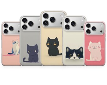 Cat Phone Case Kitten Animal Cover for iPhone 17 Pro Max, 16e, 15, 14, 13 & Samsung S26 Ultra, S25 FE, A57, A56, Pixel 10, 9A
