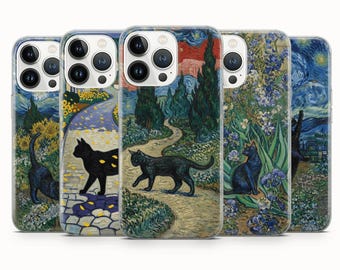 Van Gogh Mood Phone Case Cat Cover for iPhone 17 Pro Max, 16e, 15, 14, 13 & Samsung S26 Ultra, S25 FE, A57, A56, Pixel 10, 9A