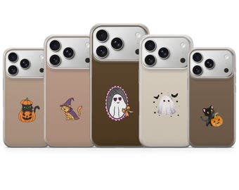 Halloween Cat Phone Case Spooky Cover for iPhone 17 Pro Max, 16e, 15, 14, 13 & Samsung S26 Ultra, S25 FE, A57, A56, Pixel 10, 9A