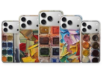 Watercolor Palette Phone Case Art cover Cover for iPhone 17 Pro Max, 16e, 15, 14, 13 & Samsung S26 Ultra, S25 FE, A57, A56, Pixel 10, 9A