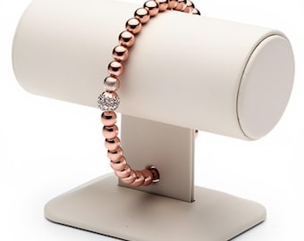 Pulseira de contas em ouro rosa