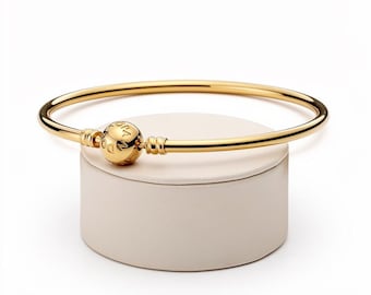 Pandora armband i 925 sterlingsilver, förgyllt med guld, present till frun på alla hjärtans dag